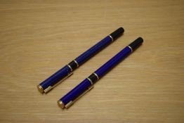 Two boxed Waterman Laureat fibre tip pens in Lapis Lazulii