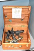 A Cooke Hull Ltd Sexant surveying kit having 6.5' radius and reading to 10', fitted in oak case,