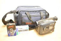 A JVC GR-AX210 compact UHS video camera with instruction manual, to include bagect, (4)