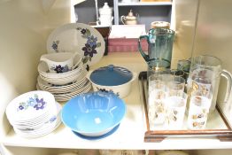 A glass lemonade set, decorated with gold colour foliage, jug H21cm, sold together with a service