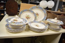 A Marlborough Royal Petal 'Somerdale' pattern dinner service, having gilt edging and decorated