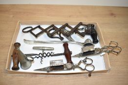 A Heeley & Sons mechanical corkscrew, patent 12804, dated 1884, sold together with various other