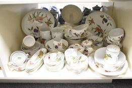 A quantity of Royal Worcester fine porcelain Evesham pattern dinner wares, to include salter,