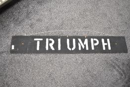 A single sided plywood Triumph advertising sign, L104cm