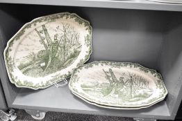 A set of 3 Wedgwood Royal Game pattern platters, makers mark to base, w51cm