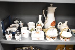 A Royal Worcester blush ivory trinket dish and tusk jug, L15.5cm, sold together a Royal Worcester