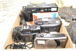 Five Compact cameras, to include a Voightlander Vitores 110 pocket camera, a Canon Sure shit Z70W, a