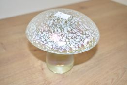 A John Ditchfield for Glassform style iridescent glass mushroom paperweight, h12.5cm