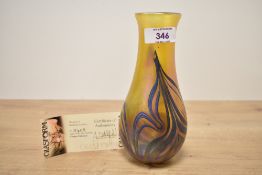 A John Ditchfield for glassform hand blown iridescent art glass, signed to base, No 11405, h18.5cm