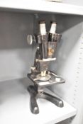 A vintage Charles Baker of London microscope, h33cm