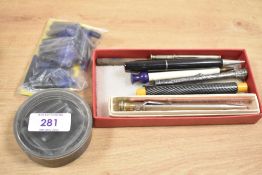 A selection of propelling pencils and ink cartridges