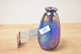 A John Ditchfield for glassform hand blown iridescent art glass, signed to base, No 16957, h14.5cm