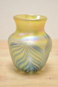 A John Ditchfield for glassform hand blown iridescent art glass, signed to base, No 17021, h11.5cm