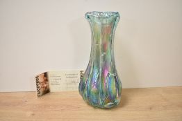 A John Ditchfield for glassform hand blown iridescent art glass, signed to base, No 17303, h19cm