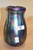 A John Ditchfield for glassform style hand blown iridescent art glass, h18cm