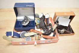 A collection of wristwatches, including Sekonda, Citron, a boxed Seiko and a digital watch