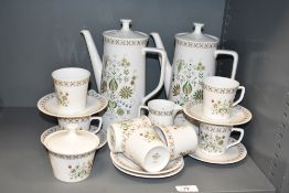 A Leftmann Weiden & Bavaria ceramic coffee service decorated with green foliage on a white ground,