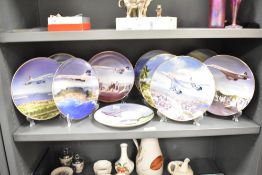 A set of 10 Supersonic Rio fine bone china ceramic plates, decorated with British airway planes, (