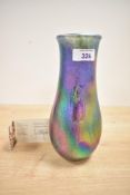 A John Ditchfield for glassform hand blown iridescent art glass, signed to base, No 17017, h21.5cm
