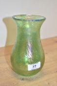 A John Ditchfield for glassform style green iridescent art glass, h16