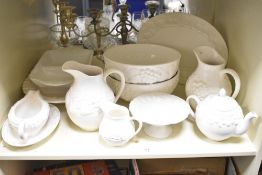 A late 20th century St Michael part tea / dinner service, having a textured foliage pattern on a