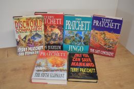 Literature. Terry Pratchett. A small selection of Discworld novels. Hardbacks in dust jackets. (6)