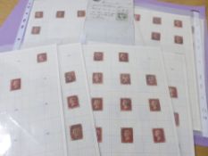 GB 1D REDS & OTHER LINE ENGRAVED ITEMS ON LEAVES + LETTER FROM CLIFTON ARMS HOTEL B'POOL Folder of