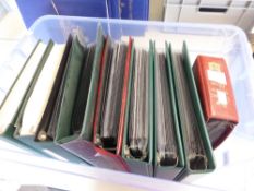 GREAT BRITAIN, USED COLLECTIONS + 7 VOLUMES OF FDC's TO MID 2000's Tub with 2 bulging 2 peg albums