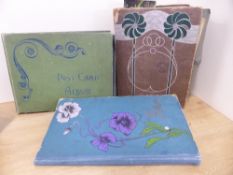 POSTCARD COLLECTION IN 3 VOLUMES, WITH LOCAL AND NATIONAL INTEREST Three postcard albums with a