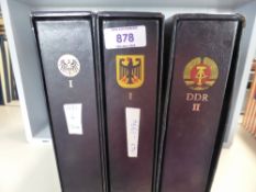 GERMANY BRD AND DDR COLLECTIONS HOUSED IN THREE DAVO ALBUMS 1870's ONWARDS 3 German collections