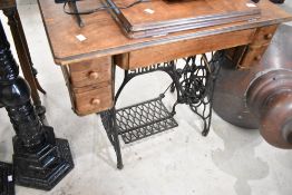 An Antique Singer treadle sewing machine