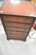 A reproduction Regency mahogany narrow chest of six drawers, height approx. 87cm