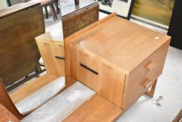 A vintage teak stylised dressing table having full length mirror, width approx. 112cm