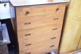A vintage teak Austinsuite bedroom chest of five drawers , width approx. 78cm