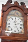 A 19th Century mahogany long cased clock having 30 hour movement and painted dial , named for J