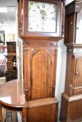 A 19th Century oak and mahogany long cased clock having 30 hour movement and painted dial , named