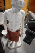 A reproduction plaster figure, height approx. 126cm (af)