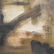 Artist unknown, a 1960's gouache and watercolour abstract composition, unsigned, within a card mount