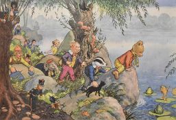 Alfred Edmeades Bestall (British 1892-1986) pair of colour prints of Rupert Annual covers 1948 and