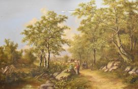 Tom Douglas (20th century) oil on canvas, 19th century rural road scene, signed lower left within