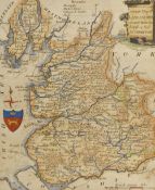 Thomas Bowen (Welsh, died 1790) engraved map showing Lancashire published by Alex Hogg in 1794,