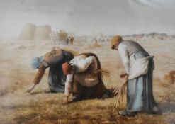 After Jean-François Millet (French 1814-1875) coloured print, bearing Musee Du Louvre stamp lower