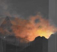 Mike Smith (Contemporary) acrylic on board 'Sunset: Langdale Pikes' signed lower right, within