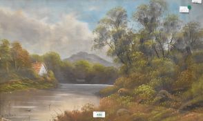 W Collins, a pair of 20th century English school oil on board, within cream and gilt frames