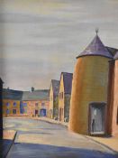 D.G Sparling (20th century) amateur oil on board, street scene, signed lower right, within a moulded
