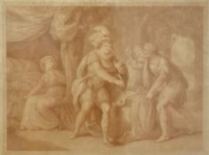 After William Wynne Ryland (1733-1783, British), sepia print, 'The Origin of Horn Fair, Held at