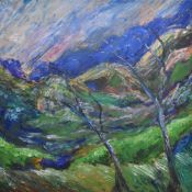Artist unknown, a modern acrylic on canvas tetraptych, local landscape scenes, unsigned, unframed,