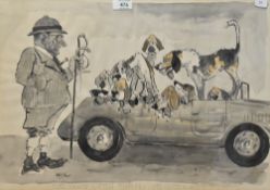 Local Interest* 'WILK' John William (Bill) Wilkinson (British 1906-1994) an amusing ink and