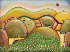 Local interest* Susan Lincoln (British, local, contemporary) acrylic on box canvas 'Daisy Hill'