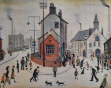 After Laurence Stephen Lowry (British 1887-1976) colour print 'A Street in Clitheroe' within a